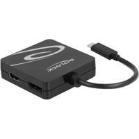 DeLock 63129 USB Type-C Adapter voor een VGA, DVI, HDMI of DisplayPort Monitor (DisplayPort en HDMI tot 3840 x 2160 @ 60 Hz, DVI en VGA tot 1920 x 1080 @ 60 Hz), wit