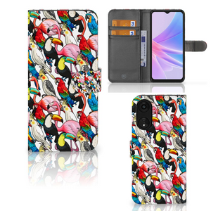 OPPO A78 5G | A58 5G Telefoonhoesje met Pasjes Birds