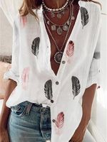 Cotton Long Sleeve Shift Blouse