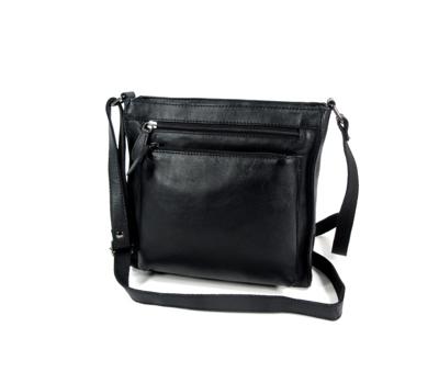 Nappa leren vierkant dames schoudertasje L zwart