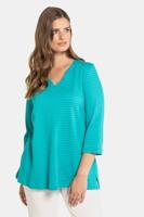 Ulla Popken Shirt, 3/4 mouwen, zijsplitten - Grote Maten