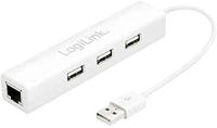 LogiLink UA0174 USB 2.0 naar Fast Ethernet-adapter met geïntegreerde 3-poorts USB-hub