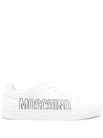 Moschino baskets en cuir à logo embossé - Blanc - thumbnail