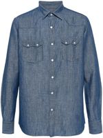 Lardini chemise en chambray à manches longues - Bleu