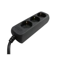 Stekkerdoos - 3-Voudig - 3 Meter - Zwart