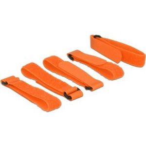 Delock 18707 Klittenband L 300 mm x B 20 mm 5 stuks met lus oranje