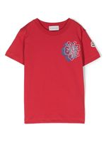 Moncler Enfant t-shirt en coton à fleurs - Rouge - thumbnail