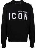 DSQUARED2 pull en laine à slogan imprimé - Noir