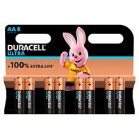Duracell MX1500 Ultra Power Alkalinebatterij met Powercheck AA (MX1500/LR6, 8-pack) koper/zwart