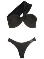 Amir Slama bikini nervuré à design asymétrique à une épaule - Noir