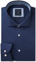Profuomo Originale Heren Overhemd Navy Stretch Cutaway Super Slim Fit