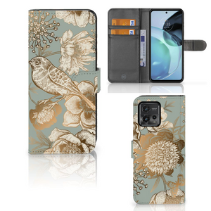 Hoesje voor Motorola Moto G72 Vintage Bird Flowers