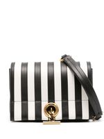 Moschino sac porté épaule en cuir rayé - Noir