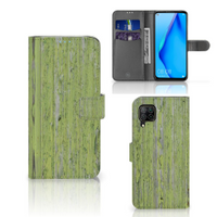 Huawei P40 Lite Book Style Case Green Wood - thumbnail