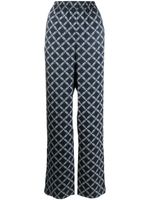 Michael Michael Kors pantalon droit en satin à imprimé Empire - Bleu