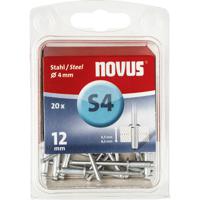 Novus Office 103737600 Popnagel (Ø x l) 4 mm x 12 mm Staal Staal 20 stuk(s)