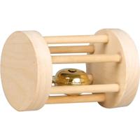 Knaagdierspeelgoed Rammelaar met Bel Carnaval - dia 5 x 7 cm 7 x 5 x 5 cm Flamingo Bruin