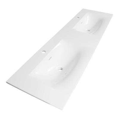 Sanituba Furiosa Glanzend wastafel fine stone met twee kraangaten 160cm