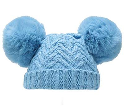 Soft Touch babymuts pompoms Chevron acryl blauw Soft Touch babymuts pompoms Chevron acryl blauw