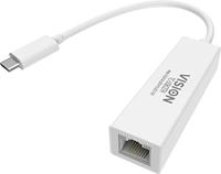 Vision TC-USBCETH tussenstuk voor kabels RJ-45 USB-C Wit