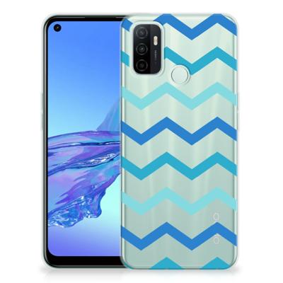 OPPO A53s | A53 TPU bumper Zigzag Blauw OPPO A53s | A53 TPU bumper Zigzag Blauw