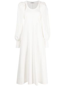 Goen.J robe évasée à manches bouffantes - Blanc