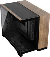 CORSAIR 2500X Kleine-Toren mATX PC-Behuizing met Twee Kamers - Panoramisch Gehard Glas - Omgekeerd Aansluiting Moederbord Compatibel - Geen Fans Inbegrepen - Zwart/Walnoothout