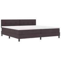 vidaXL Boxspringbed met matras en LED stof donkerbruin 200x200 cm
