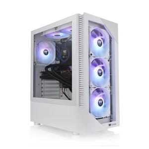 Thermaltake CA-1X3-00M6WN-00 Midi-tower Gaming-behuizing Wit 3 voorgeïnstalleerde LED-ventilators, Zijvenster