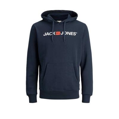 JACK & JONES ESSENTIALS hoodie JJECORP met logo donkerblauw