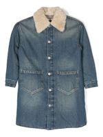 MM6 Maison Margiela Kids veste en jean à détails lainés - Bleu