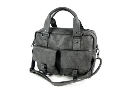 2 vaks PU schooltas werktas CAMILA Grijs