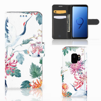 Samsung Galaxy S9 Telefoonhoesje met Pasjes Bird Flowers