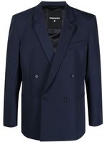 Patrizia Pepe blazer croisé à revers crantés - Bleu