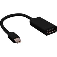 Value 12.99.3130 DisplayPort-kabel Mini-displayport / HDMI Adapterkabel Mini DisplayPort-stekker, HDMI-A-bus 0.15 m Zwart