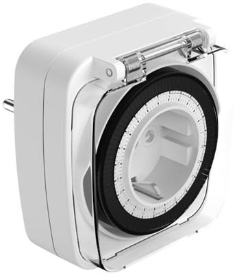 ANSMANN buitentimer AES7, mechanische 24-uurs timer herhaalt de ingestelde tijd dagelijks, max. 16A / 3680W, ideaal voor je gazon of bed in de tuin, binnenplaats, balkon, patio