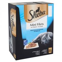 Sheba Mini Filets Vis Selectie in saus natvoer kat (zakjes 85 g) 2 x (12 x 85 g) - thumbnail