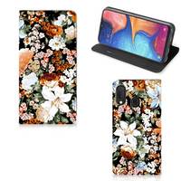 Smart Cover voor Samsung Galaxy A20e Dark Flowers - thumbnail