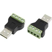 TRU Components USB-connector met schroefaansluiting stekker, rechte LT-USB4M USB-stekker type A 15