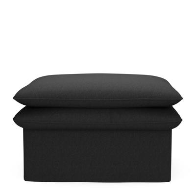 Rivièra Maison Hocker 'Continental' 105 x 90cm, Oxford Weave, kleur Basic Black