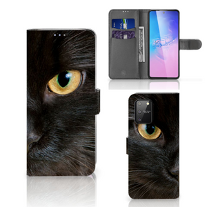 Samsung S10 Lite Telefoonhoesje met Pasjes Zwarte Kat