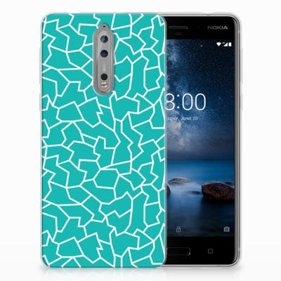 Nokia 8 Hoesje maken Cracks Blue Nokia 8 Hoesje maken Cracks Blue