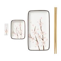Sushi set - roze/wit - 4-delig