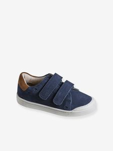 Leren sneakers met klittenband, kleutercollectie marineblauw