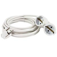 REV Verlengkabel 2-voudig, verlengkabel met dubbele koppeling 5 m voor binnen, 3680 W, wit
