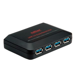 Roline USB-combi-hub 4 poorten Zwart