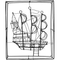 Kare Decofiguur Wire Sail Boat 28cm