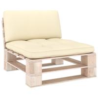 vidaXL Bankkussens pallet 2 st crèmekleurig