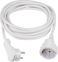 as - Schwabe 50521 Verlengsnoer met Platte Connector, IP20, 230V/16A, 5 meter Kabellengte, Wit