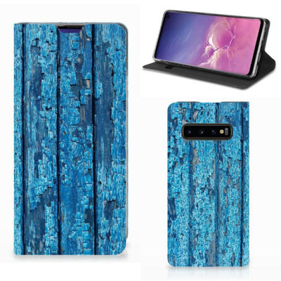 Samsung Galaxy S10 Book Wallet Case Wood Blue Samsung Galaxy S10 Book Wallet Case Wood Blue